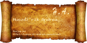 Huszárik Andrea névjegykártya